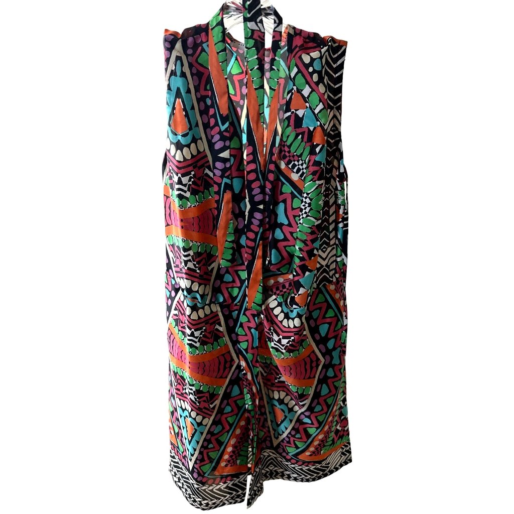 Alexia Admor Wrap Multi-Colored Dress With Ties Looping Around The Waist Inside